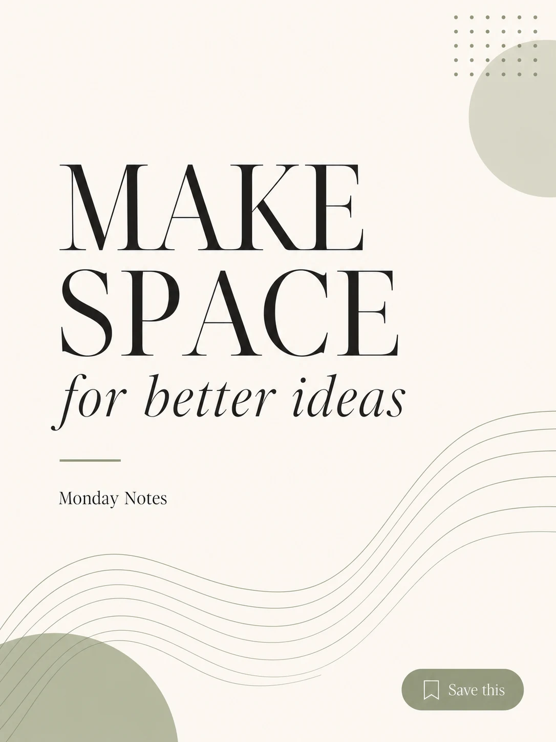 Minimalist social media quote poster with calm editorial typography